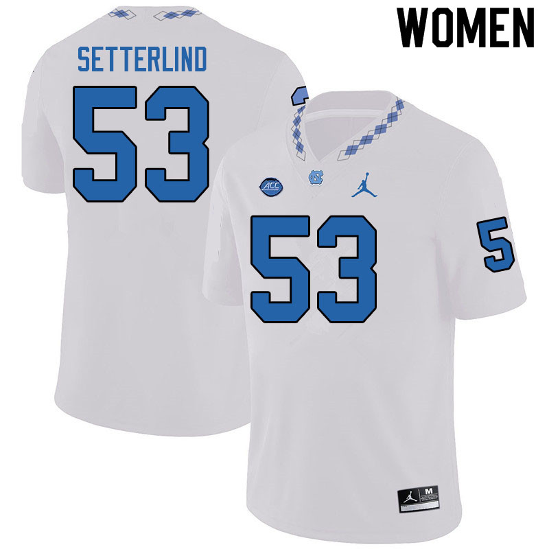 Jordan Brand Women #53 Jake Setterlind North Carolina Tar Heels College Football Jerseys Sale-White